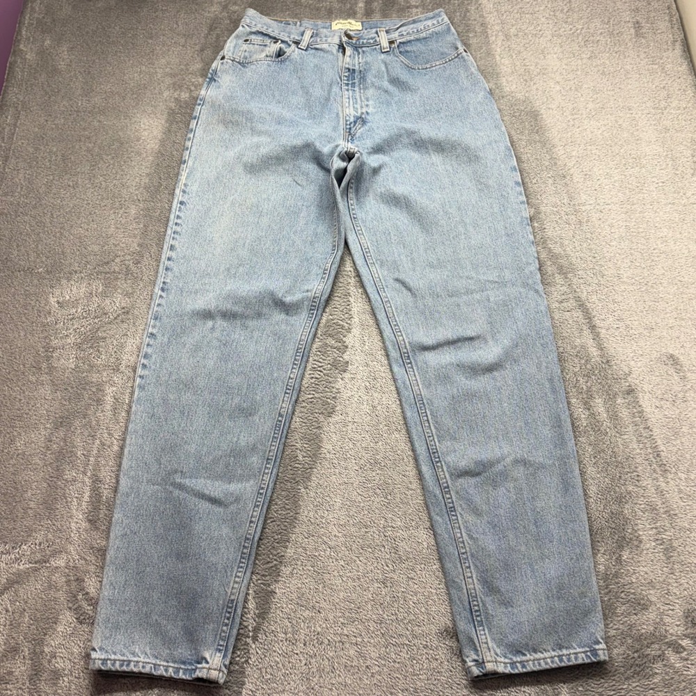 Eddie Bauer Jeans Women 29 Light Blue Good High Rise Straight Leg Zip Fly